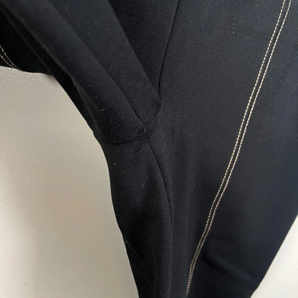 Anthropologie Essential Crop Flare Pants Size Small Black Pull On Work Office